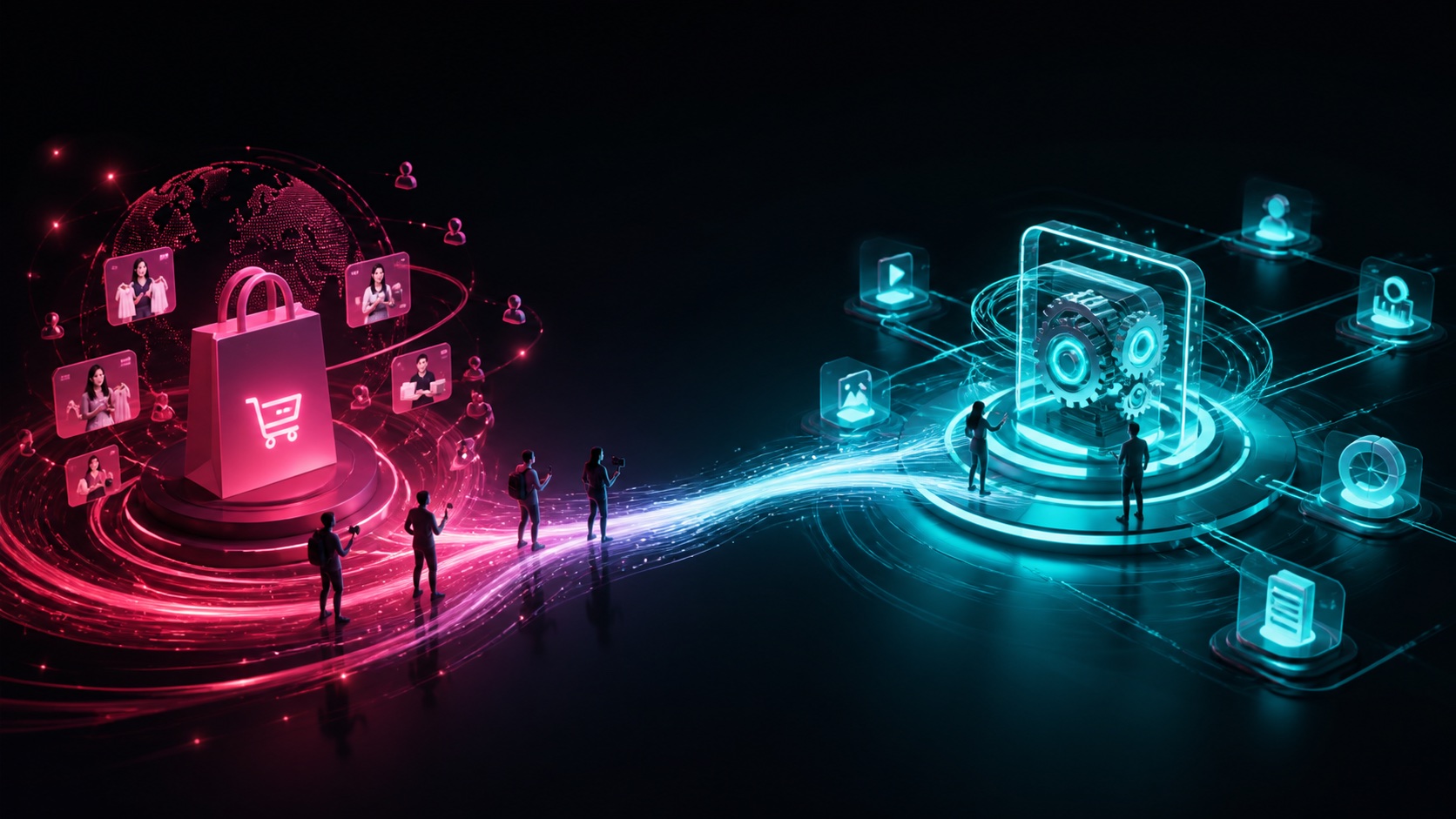 allymatic brand story visual connecting TikTok creator commerce with automated workflows